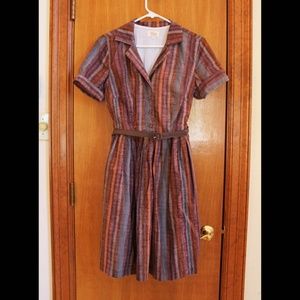 Striped Dress with Belt